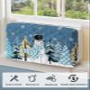 Falaniique Christmas Snowman Indoor Air Conditioner Cover for Window Units, Double Insulation Adjustable Waterproof Indoor AC Cover with Elastic Straps Blue Winter Tree Snowflake 28'' x 20'' x 3.5'' view 4