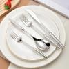 24 Piece Silverware Set Service for 6,Premium Stainless Steel Flatware Set,Mirror Polished Cutlery Utensil Set Durable Home Kitchen Eating Tableware Set Include Fork Knife Spoon Set,Dishwasher Safe view 2