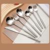 24 Piece Silverware Set Service for 6,Premium Stainless Steel Flatware Set,Mirror Polished Cutlery Utensil Set Durable Home Kitchen Eating Tableware Set Include Fork Knife Spoon Set,Dishwasher Safe view 3