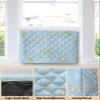Snowflake Blue Indoor Air Conditioner Cover for Window Units, Double Insulation Adjustable Waterproof Indoor AC Cover with Elastic Straps Winter Christmas Contemporary Gold White 17'' x 13'' x 3.5'' view 3