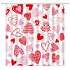 ASVEAS Valentine's Day Shower Curtain Heart Stripes Romantic Love Couple Gifts Creative Modern Fashion Fabric Bathroom Decor Set with Hooks(59" Wx70 H) view 2