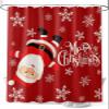 Vandarllin Red Merry Christmas Shower Curtain, Funny Hanging Santa Shower Curtains Set with Hooks, Snow Winter Holiday Waterproof Fabric Bathroom Curtains Decor Home Accessories,Stall 48 X 72 Inch view 1
