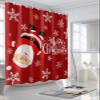 Vandarllin Red Merry Christmas Shower Curtain, Funny Hanging Santa Shower Curtains Set with Hooks, Snow Winter Holiday Waterproof Fabric Bathroom Curtains Decor Home Accessories,Stall 48 X 72 Inch view 3
