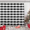 Vandarllin Rustic Black White Buffalo Check Plaid Pattern Shower Curtain, Farmhouse Shower Curtains Set with Hooks, Waterproof Fabric Bathroom Curtains Decor Home Accessories,Stall 36 X 72 Inch view 2