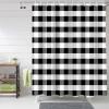 Vandarllin Rustic Black White Buffalo Check Plaid Pattern Shower Curtain, Farmhouse Shower Curtains Set with Hooks, Waterproof Fabric Bathroom Curtains Decor Home Accessories,Stall 36 X 72 Inch view 4