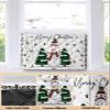 Snowman Indoor Air Conditioner Cover for Window Units, Double Insulation Adjustable Waterproof Indoor AC Cover with Elastic Straps Christmas Snowy Tree Snowflake Berry Red Green 28'' x 20'' x 3.5'' view 3