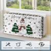 Snowman Indoor Air Conditioner Cover for Window Units, Double Insulation Adjustable Waterproof Indoor AC Cover with Elastic Straps Christmas Snowy Tree Snowflake Berry Red Green 28'' x 20'' x 3.5'' view 4