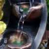 Tabletop Fountain Lotus Base Buddha Statue Resin Water Running Fountain Figurines FengShui Ornament Indoor Waterscape Crafts Gardend and Home Decor Water Fountain Decor view 4