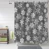 Vandarllin Christmas Shower Curtain, Grey White Snowflakes Pattern Shower Curtains Set with Hooks, Winter Waterproof Fabric Bathroom Curtains Decor Home Accessories,Stall 48 X 72 Inch view 2