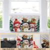 Cute Snowman Indoor Air Conditioner Cover for Window Units, Double Insulation Adjustable Waterproof Indoor AC Cover with Elastic Straps Christmas Winter Snowflake 17'' x 13'' x 3.5'' view 3