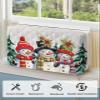 Cute Snowman Indoor Air Conditioner Cover for Window Units, Double Insulation Adjustable Waterproof Indoor AC Cover with Elastic Straps Christmas Winter Snowflake 17'' x 13'' x 3.5'' view 4
