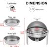 Warmers Set Warming Tray, Stainless Steel Chafing Dish Buffet Set, Chafer with Glass Window, Roll Top Buffet Servers and Warmers, for Wedding, Parties,6l (Single) view 3