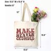 TSIIUO Women's Make Heaven Crowded Jesus Canvas Tote Bag Christian Faith Verse Grocery Shopping Bag Religious Gifts White view 4