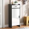 TRAGLO Shoe Storage Cabinet Freestanding Shoe Rack Cupboard with Adjustable Shelves and Single Door for Entryway Living Room 40x32x105cm B view 1