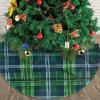 Blue Scottish Tartan Festive Christmas Tree Skirt - Soft and Fluffy White Tree Skirt for,Tree Skirt Christmas Decorations view 4