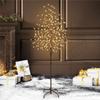 Fencer Wire 6 Feet Premium Full Artificial Cherry Blossom Tree w/ 208 LED Lights, Adjustable Brown Branches & Foldable Stand, Fake Sakura Tree w/Lights for Indoor, Lighted Faux Cherry Blossom Tree view 1