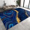 Classic Royal Blue Marble Area Rugs, Luxury Gold Splashed Ink Indoor Non-Slip Kids Rugs, Machine Washable Breathable Durable Carpet for Front Entrance Floor Decor5x6ft view 1