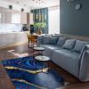 Classic Royal Blue Marble Area Rugs, Luxury Gold Splashed Ink Indoor Non-Slip Kids Rugs, Machine Washable Breathable Durable Carpet for Front Entrance Floor Decor5x6ft view 4