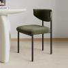 RUANLOV Modern Dining Chairs Set of 1, Curved Backrest Dining Chairs, Frosted Velvet Dining Chairs, Upholstered Kitchen & Dining Room Chairs, Modern Minimalist Restaurant Chair (D) view 1