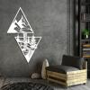 Metal Mountain Wall Art, River Metal Wall Decor With Pine Trees in Forest, triangle mountain wall art, Mountain Scene Metal Wall Art, Nature Wall Art, Living Room Decor, Wall Hangings (White, 43"x27" | 110x69cm) view 1