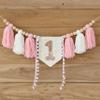 Handmade Boho 1st Birthday High Chair Banner Party Decoration For Girl Baby Shower Wall Hangings Decorative For Kids Bedroom view 1