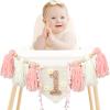 Handmade Boho 1st Birthday High Chair Banner Party Decoration For Girl Baby Shower Wall Hangings Decorative For Kids Bedroom view 2