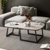 Nesting Coffee Table for Living Room,Coffee Table Set,marble coffee table square,Sofa Side Table,Side End Table for Living Room, Modern Simple Center Table(Black white slate) view 1