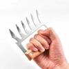 1 set of stainless steel pork puller claws with ultra-sharp blades and heat resistance for chopping, pulling, lifting and plating pork, turkey, chicken and brisket view 1