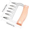1 set of stainless steel pork puller claws with ultra-sharp blades and heat resistance for chopping, pulling, lifting and plating pork, turkey, chicken and brisket view 2