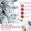 Goplus Set of 3 Artificial Snow Flocked Christmas Tree, 3' 4' 5' Slim Pencil Xmas Tree with Silver Metal Buckets, Faux Potted Christmas Trees for Front Porch Entrance Indoor Holiday Office Home Decor view 3