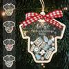 Babys First Christmas Ornament 2025 Boy Girl - Personalized Baby's 1st Christmas Ornament 2025 with Name, Birth Stats, Onesie Shaped, 4D Shaker Acrylic Plexiglass Layers with Wooden view 1