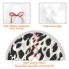 Cow Print Christmas Tree Skirt 36" Xmas Tree Skirt Gorgeous Edge Tassel Christmas Tree Mat for Holiday Party Christmas Decorations for Xmas Tree Christmas Ornaments view 4