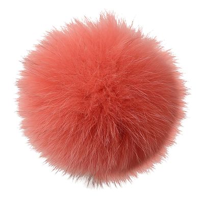homeemoh Detachable Faux Fur Pom Poms, 5.9" Furry Balls with Snap Fastener, Faux Fur Bobbles for Knitted Hats Scarf Gloves Shoes (Light Orange)