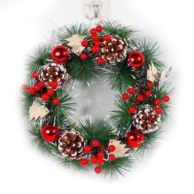 YHNJI Door Hanging Decoration Articles Multipurpose Plastic Wedding Window Christmas Simulation Pinecone Wreath