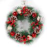 YHNJI Door Hanging Decoration Articles Multipurpose Plastic Wedding Window Christmas Simulation Pinecone Wreath view 1