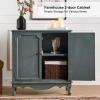 HULALA HOME Antique Accent Cabinet with 2 Doors, Buffet Cabinet with Storage, 2 Shelves Sideboard for Kitchen, Living Room, Blue view 4