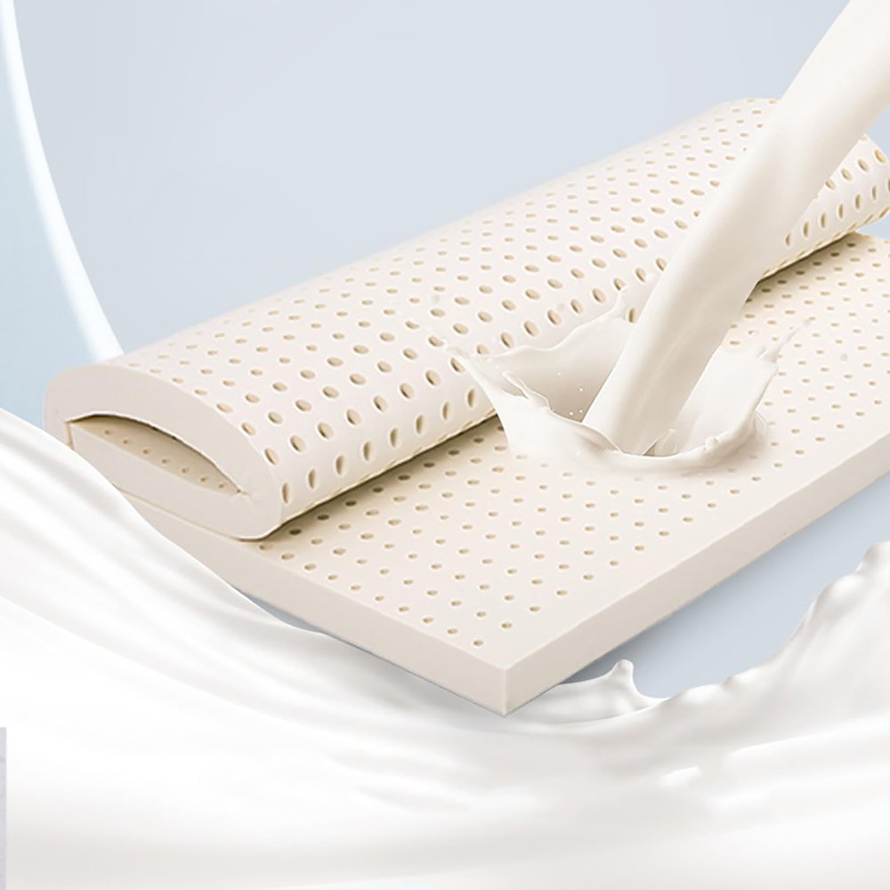 NaKeah 100% Natural Latex Mattress Topper - Firm - 1 Inch - Pressure Relief for Back Pain, Soft and Comfortable Latex Mattress,2.5cm,90x200cm