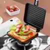 Lwuey Hot Sandwich Panini Maker, Non Stick Grilled Makers Pan with Handle Stovetop Toasted Detachable Sandwiches Maker Aluminum Flip Pans Double Sided Frying Pan for Camping Pie Making 13.8 * 5.9 in view 2