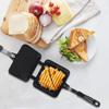Lwuey Hot Sandwich Panini Maker, Non Stick Grilled Makers Pan with Handle Stovetop Toasted Detachable Sandwiches Maker Aluminum Flip Pans Double Sided Frying Pan for Camping Pie Making 13.8 * 5.9 in view 3