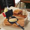 Lwuey Hot Sandwich Panini Maker, Non Stick Grilled Makers Pan with Handle Stovetop Toasted Detachable Sandwiches Maker Aluminum Flip Pans Double Sided Frying Pan for Camping Pie Making 13.8 * 5.9 in view 4