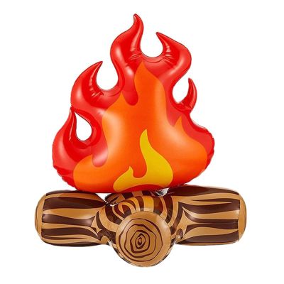 lamphle 3D Inflatable Fake Campfire Props Artificial Campfire Halloween Party Decoration Camping Props Bonfire Inflatable Party Decoration Bonfire for Indoor Red