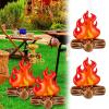 lamphle 3D Inflatable Fake Campfire Props Artificial Campfire Halloween Party Decoration Camping Props Bonfire Inflatable Party Decoration Bonfire for Indoor Red view 2
