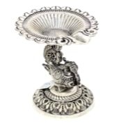 PH Artistic Oil Lamp Diya Deepak 925 Sterling Silver Temple Pooja Aarti Prayer Bird W506