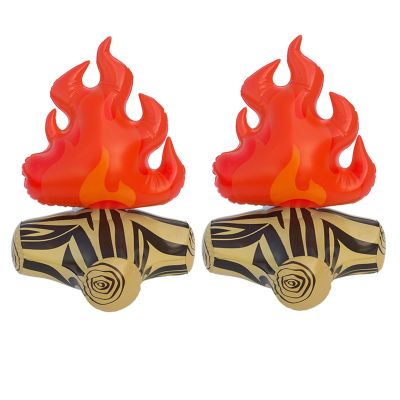 lamphle 2Pcs 3D Inflatable Fake Campfire Props Artificial Campfire Halloween Party Decoration Camping Props Bonfire Inflatable Party Decoration Bonfire for Indoor 2pcs