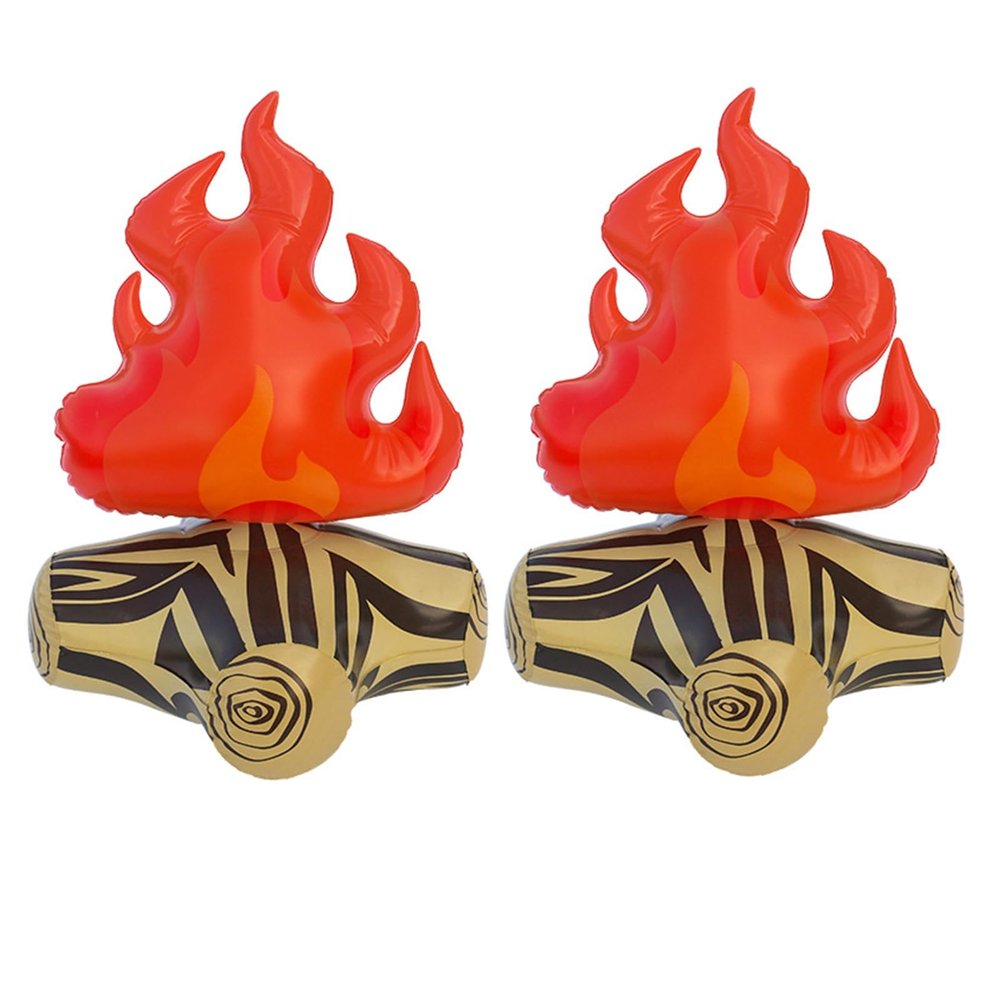 lamphle 2Pcs 3D Inflatable Fake Campfire Props Artificial Campfire Halloween Party Decoration Camping Props Bonfire Inflatable Party Decoration Bonfire for Indoor 2pcs