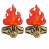 lamphle 2Pcs 3D Inflatable Fake Campfire Props Artificial Campfire Halloween Party Decoration Camping Props Bonfire Inflatable Party Decoration Bonfire for Indoor 2pcs view 1