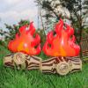 lamphle 2Pcs 3D Inflatable Fake Campfire Props Artificial Campfire Halloween Party Decoration Camping Props Bonfire Inflatable Party Decoration Bonfire for Indoor 2pcs view 2