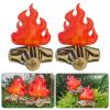 lamphle 2Pcs 3D Inflatable Fake Campfire Props Artificial Campfire Halloween Party Decoration Camping Props Bonfire Inflatable Party Decoration Bonfire for Indoor 2pcs view 3
