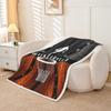 Kids Basketball Throw Blanket,Basketball Court Geometric Patch Bed Blanket,Boys Girls Adults Room Decor,Ball Sports Gaming Fleece Blanket,Orange Black Bright Fuzzy Blanket,Queen Size (90 x 90 Inches) view 2