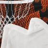 Kids Basketball Throw Blanket,Basketball Court Geometric Patch Bed Blanket,Boys Girls Adults Room Decor,Ball Sports Gaming Fleece Blanket,Orange Black Bright Fuzzy Blanket,Queen Size (90 x 90 Inches) view 3